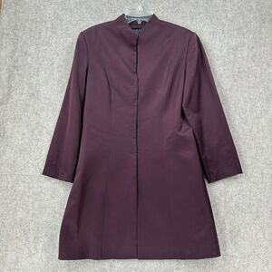 Virani Blazer Jacket Taffeta Womens‎ 12 Long Line Purple Formal Satin Wool Blend